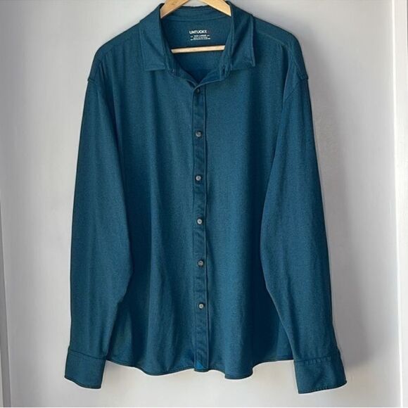 UNTUCKit Performance Button Down Shirt Teal 3XL - Picture 2 of 8